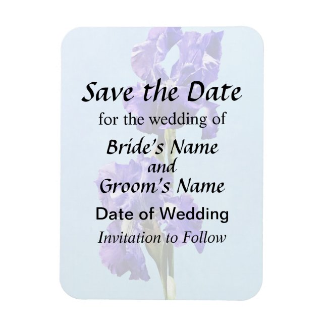 Magnet Flexible Purple Iris Pair Enregistrer la date (Vertical)