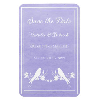 Magnet Flexible Purple Lovebird Floral Enregistrer l'aimant de dat