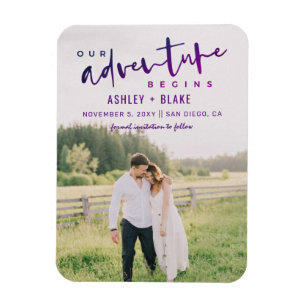 Magnet Flexible Purple Our Adventure Begins Photo Enregistrer la d