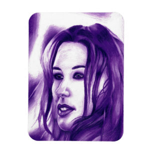Magnet Flexible Purple People Woman Portrait Art original