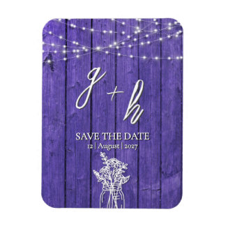 Magnet Flexible Purple Russe Chaîne de bois éclaire Boho Mason Jar