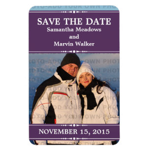 Magnet Flexible Purple Simple Chic Photo Enregistrer l'aimant Date