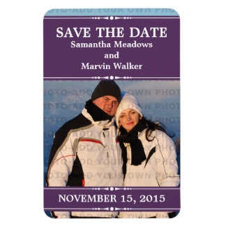Magnet Flexible Purple Simple Chic Photo Enregistrer l'aimant Date