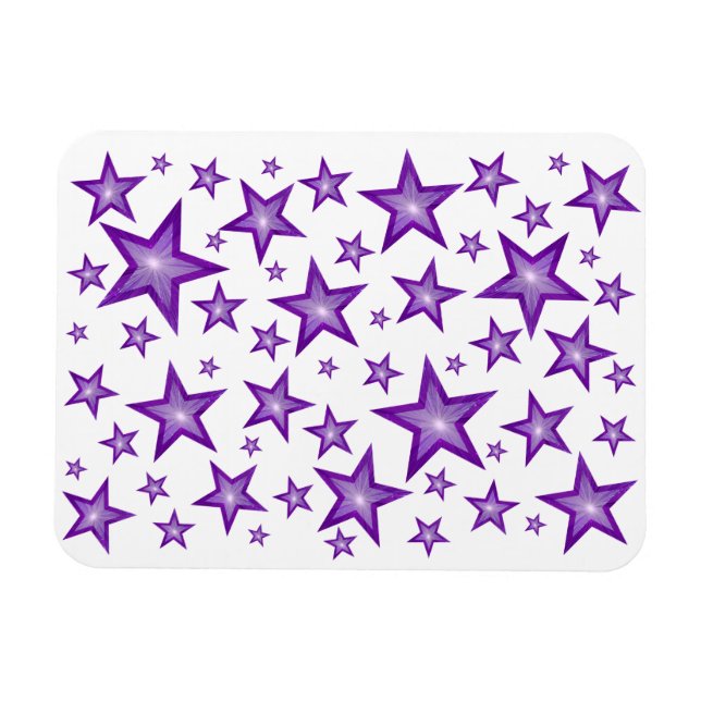Magnet Flexible Purple Stars aimant flexible blanc (Horizontal)