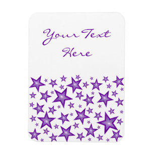 Magnet Flexible Purple Stars 'Texte' aimant flexible vertical blan