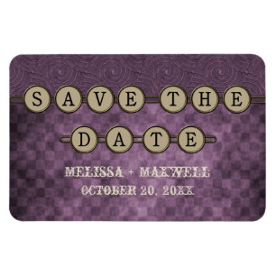 Magnet Flexible Purple Steampunk Keys Enregistrer la date Flexi Ma