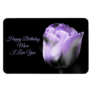 Magnet Flexible Purple Tulip Birthday Mom *personalize/customize*