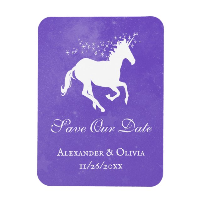 Magnet Flexible Purple Unicorn Enregistrer l'aimant Date (Vertical)