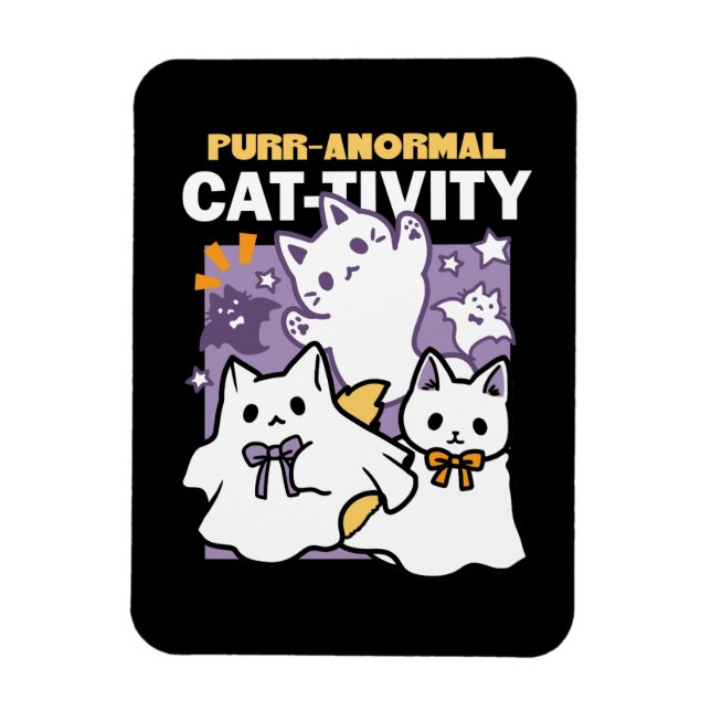 Magnet Flexible Purr-anormal Cat-tivity - Halloween Cat Design (Vertical)