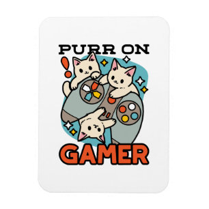 Magnet Flexible Purr On Gamer - Conception De Jeu De Chat Cute