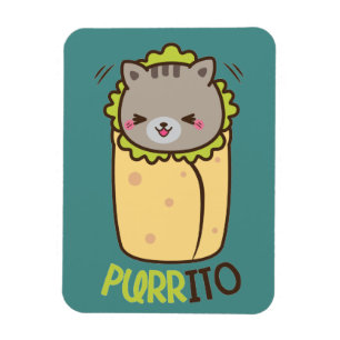 Magnet Flexible Purrito Kitty Cat Burrito