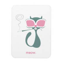 Pussy GoLégèrement Meow Aimant Blanc