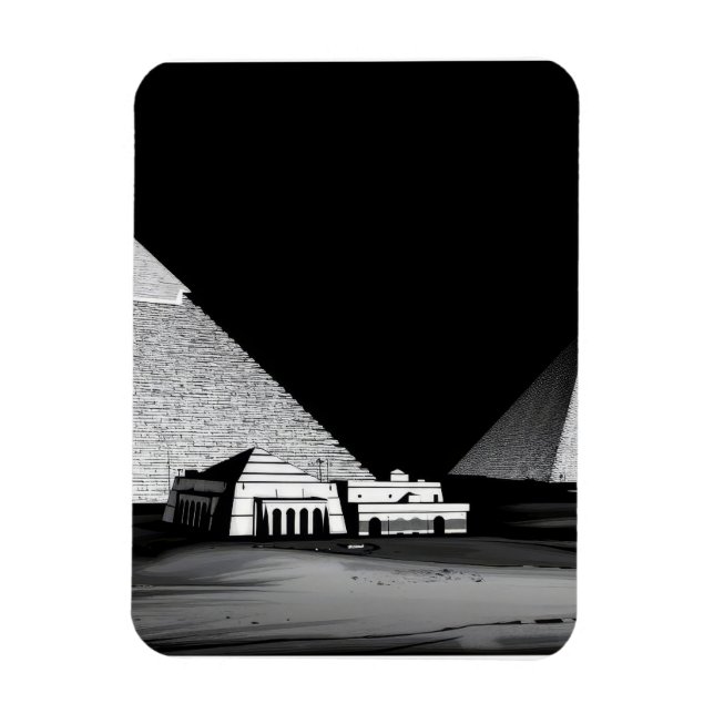 Magnet Flexible Pyramides noires et blanches (Vertical)