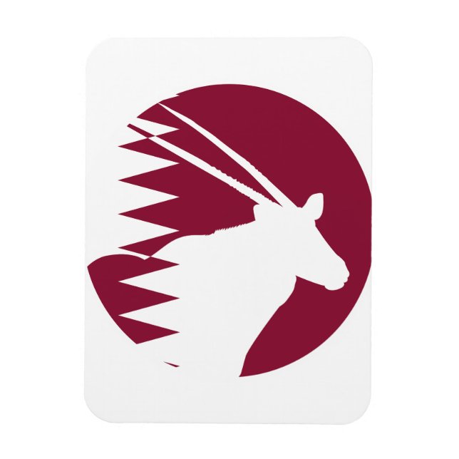 Magnet Flexible Qatar Arabe oryx Qatari drapeau animal national (Vertical)