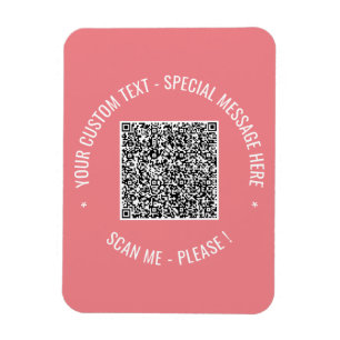 Magnet Flexible  QR Code Scan Info Couleurs de texte personnalisée