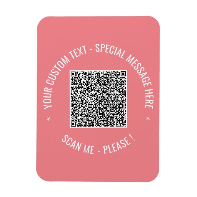 Magnet Flexible QR Code Scan Info Custom Text Colors Aimant (Vertical)