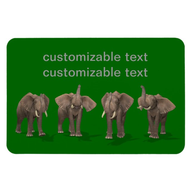 Magnet Flexible Quartet des éléphants (Horizontal)