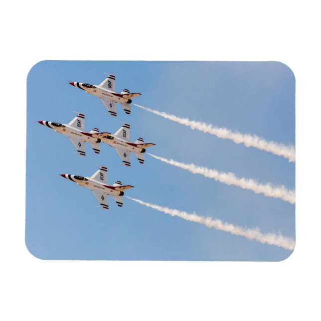 Magnet Flexible Quatre F-16 Thunderbirds volent en formation rappr (Horizontal)