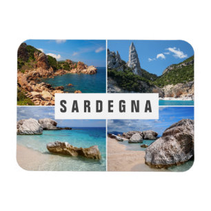 Magnet Flexible Quatre photos plages de Sardaigne collage souvenir