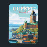 Magnet Flexible Québec Canada Travel Art Vintage<br><div class="desc">Modèle de déplacement vectoriel rétro du Québec. Le Québec,  niché dans l'est du Canada,  offre un mélange unique de charme européen et d'esprit nord-américain.</div>