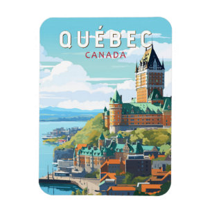 Magnet Flexible Québec Canada Travel Art Vintage