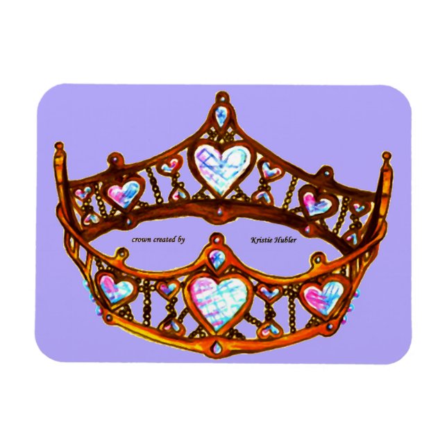 Magnet Flexible Queen Hearts Gold Crown Tiara Periwinkle aimant (Horizontal)