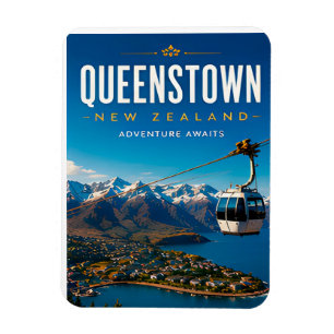 Magnet Flexible 🏔️ Queenstown Nouvelle-Zélande Aventure Décoratio