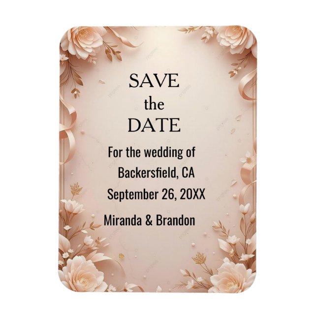Magnet Flexible Quelle invitation de mariage de fleurs  (Vertical)
