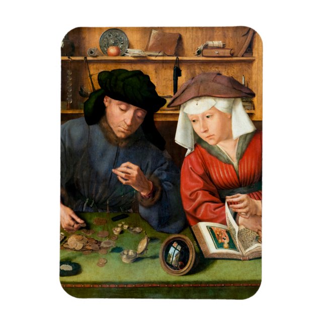 Magnet Flexible Quentin Matsys - Le Moneylender et sa femme (Vertical)