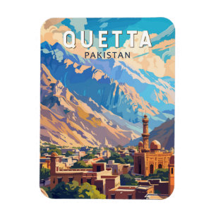Magnet Flexible Quetta Pakistan Travel Art Vintage