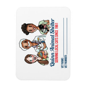 Magnet Flexible Quinn Animal Shelter vétérinaire info aimant