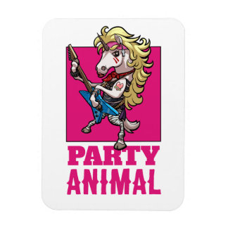 Magnet Flexible Quirky Unicorn 80s Glam Metal Party Animal Cartoon