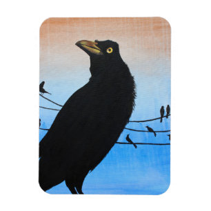 Magnet Flexible Quiscale Austin Texas Oiseau Nature Faune Peinture