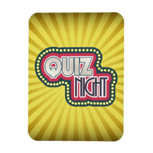 Magnet Flexible Quiz Nuit Trivia Party Jaune Sunburst