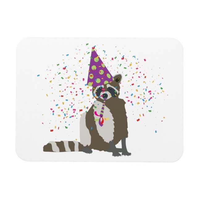 Magnet Flexible Raccoon - Animaux ayant une fête (Horizontal)
