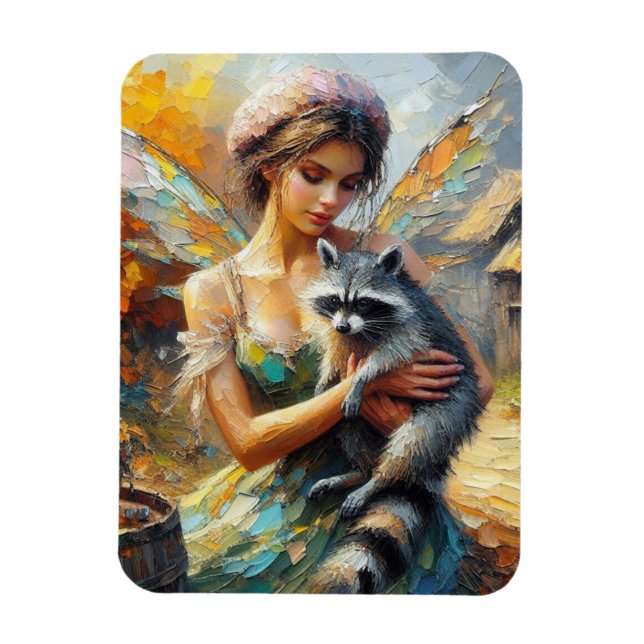 Magnet Flexible Raccoon et une fée (Vertical)
