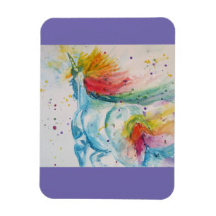 Magnet Flexible Rainbow My Horse est un aimant d'aquarelle Unicorn