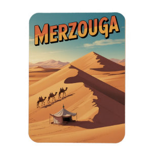 Magnet Flexible Randonnée à dos de chameau rétro Merzouga sahara m