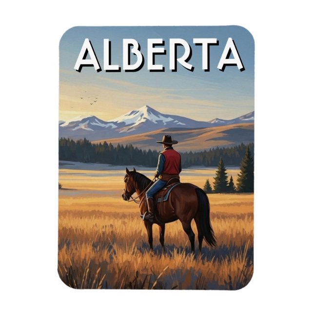Magnet Flexible Randonnée équestre en Alberta Canada (Vertical)