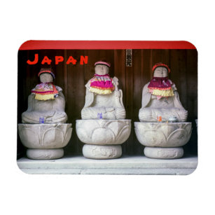 Magnet Flexible Rangée de statues de moines Jizo avec bib et casqu