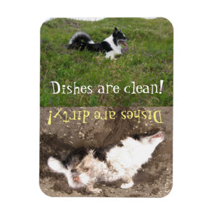 Magnet Flexible Rappel de lave-vaisselle, Propre vs sale, personna