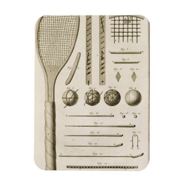 Magnet Flexible Raquettes de tennis et Billiard Cues, de l'Encyc (Vertical)