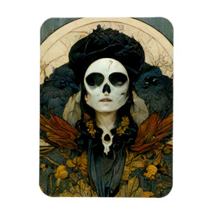 Magnet Flexible Raven Sorcière Imaginaire Horreur Goth Gothique