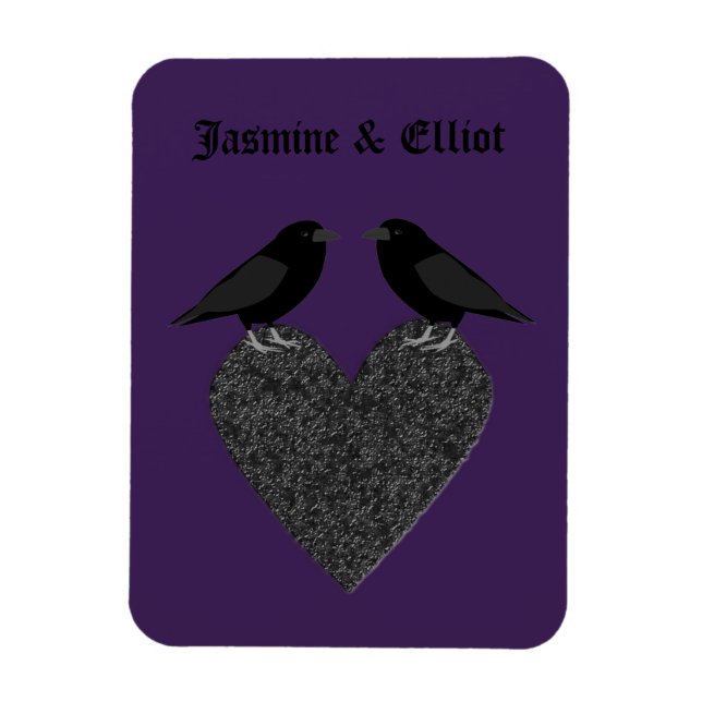 Magnet Flexible Ravens gothiques et Black Heart Custom (Vertical)