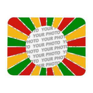 Magnet Flexible RAYONS DE BOUTON DE DRAPEAU DE RASTAFARI + votre