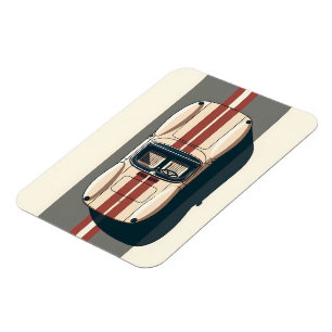 Magnet Flexible Rayure de voiture de course rétro minimaliste