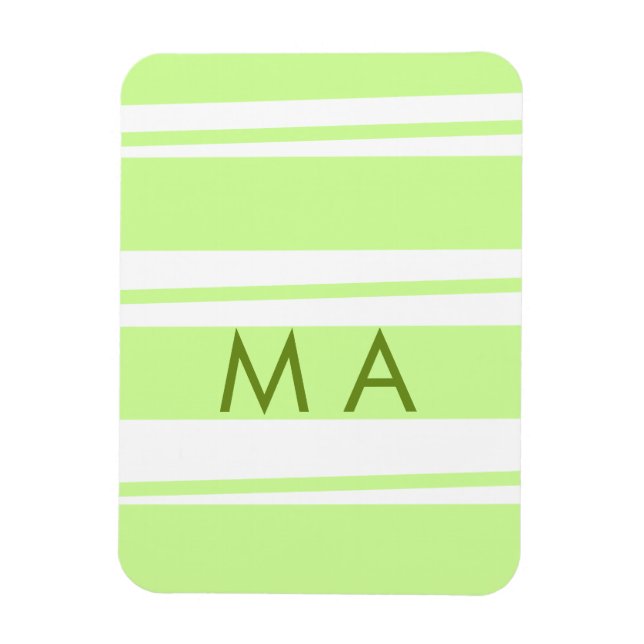 Magnet Flexible Rayures vert néon motif grec lettre monogramme (Vertical)