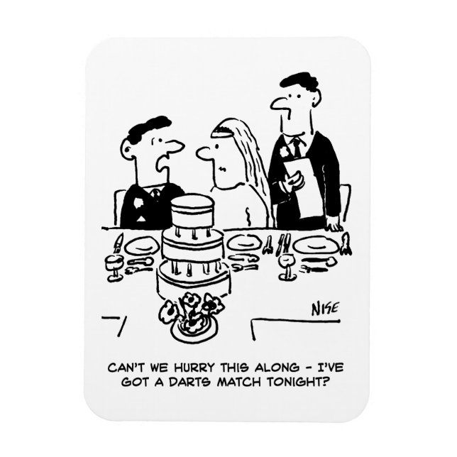 Magnet Flexible Réception de mariage Le marié participe à un match (Vertical)