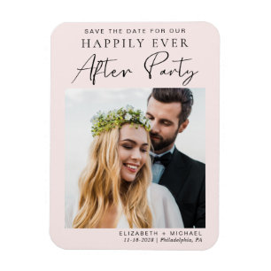 Magnet Flexible Réception Mariage Photo Rose Enregistrer La Date