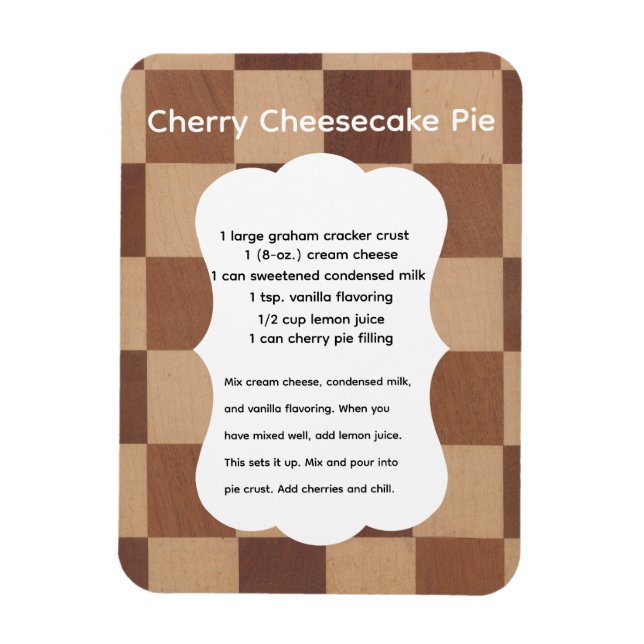 Magnet Flexible Recette de cheesecake aux cerises (Vertical)